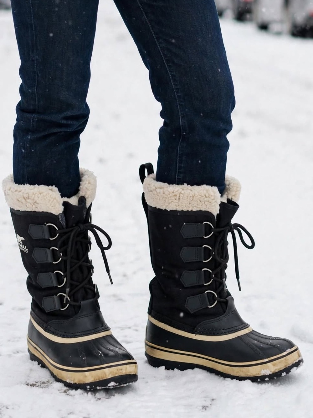 Sorel Black Fur-Lined Winter/Rain  Boots. Removable insoles. Waterproof